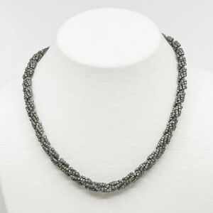 Hand Made sterling silver glass seed bead necklace - GM724